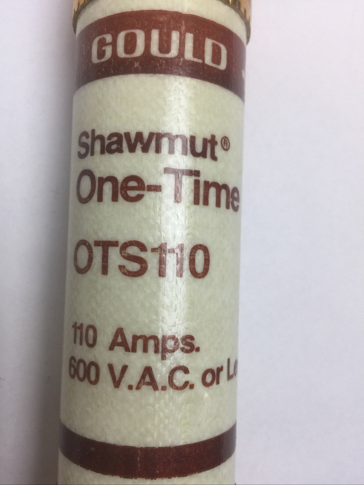 GOULD SHAWMUT OTS110 ONE-TIME FUSE 110AMP 600VAC CLASS K5