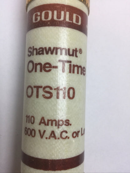 GOULD SHAWMUT OTS110 ONE-TIME FUSE 110AMP 600VAC CLASS K5