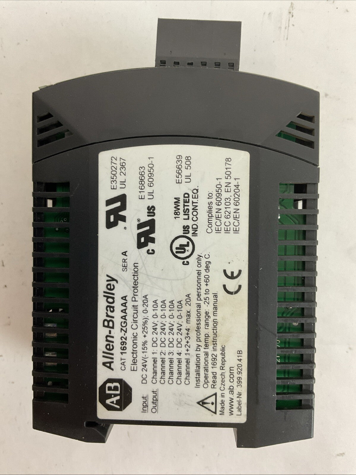 ALLEN BRADLEY 1692-ZGAAAA ELECTRONIC CIRCUIT PROTECTION 24VDC