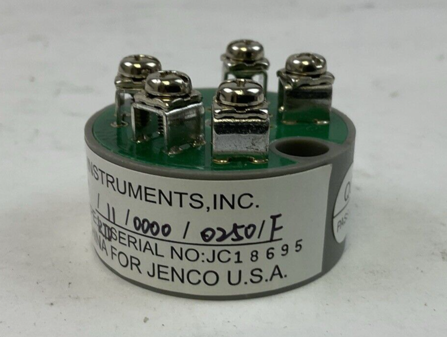 JENCO MODEL 77/11/0000/0250/F TEMPERATURE TRANSMITTER 0-250°F TYPE RTD