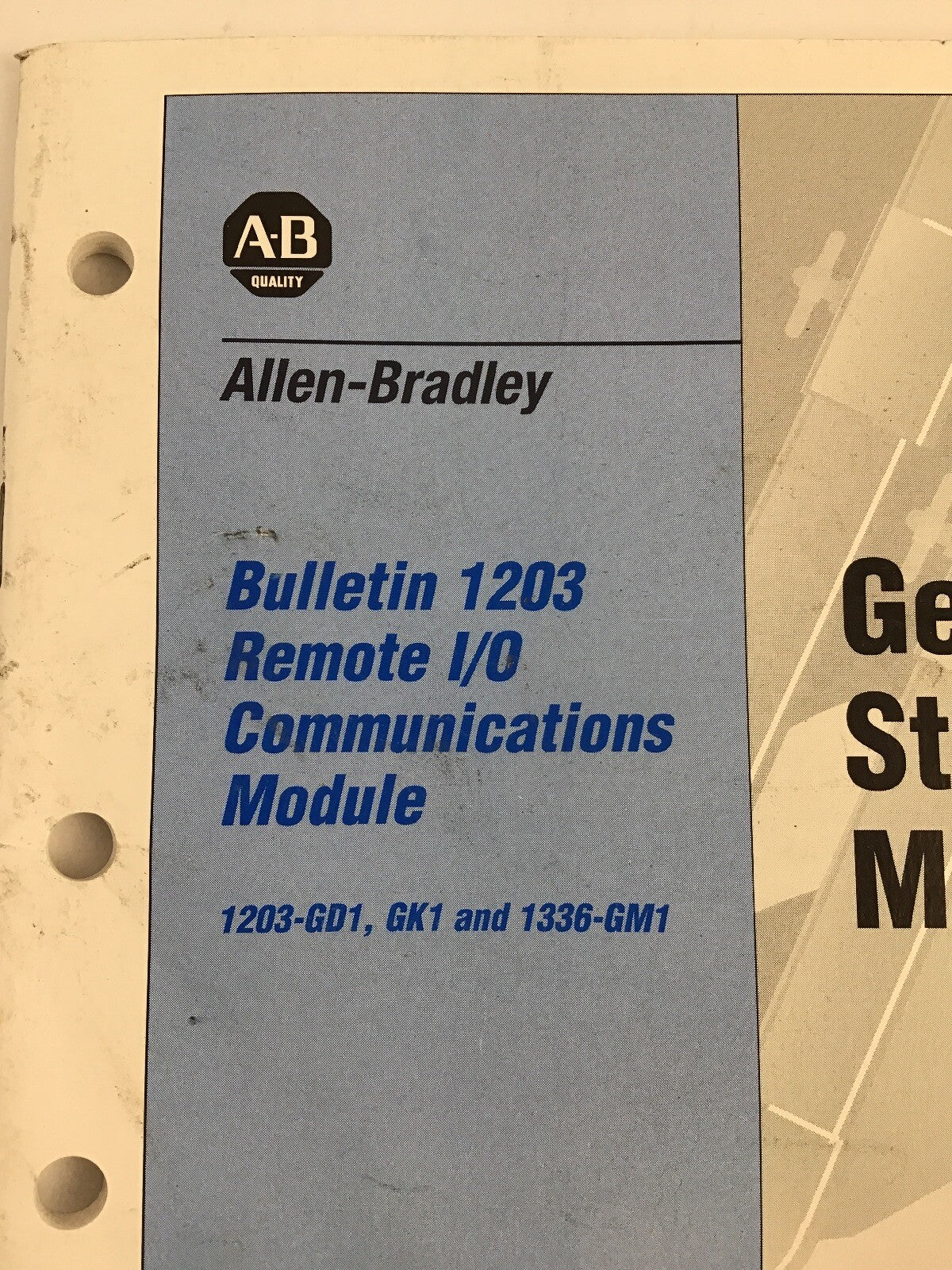 ALLEN BRADLEY 74001-002-01(F) MANUAL 1203-GD1,GK1 AND 1336-GM1