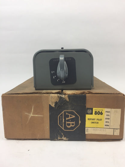 ALLEN BRADLEY 806-A103 ROTARY PILOT SWITCH 10 POLE 3 THROW WITH OFF POSITION