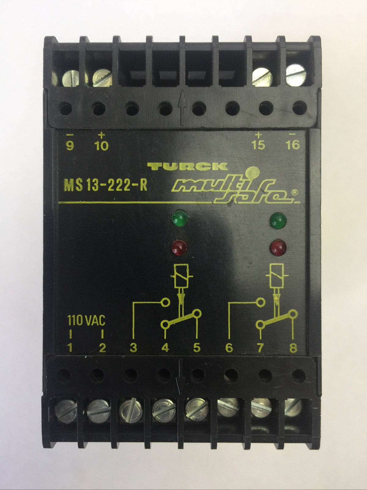 TURCK MS 13-222-R MULTI SAFE AMPLIFIER RELAY 110VAC RELAY OUTPUT 250VAC 60VDC