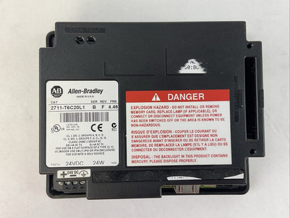 ALLEN BRADLEY 2711-T6C20L1 SER B REV F FRN 4.46 PANELVIEW 600 24VDC