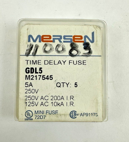 MERSEN GDL5 M217545 5A 250V SLOW TIME DELAY FUSE PACK OF 5 (LOT OF 6)