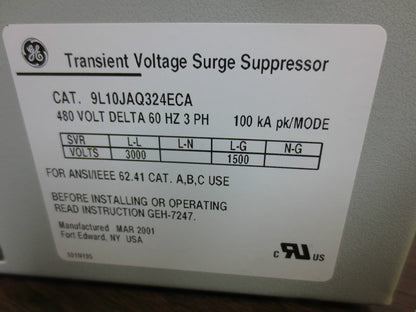 GE 9L10JAQ324ECA TRANSIENT VOLTAGE SURGE SUPPRESSOR 480V TRANQUELL VII -NO COVER