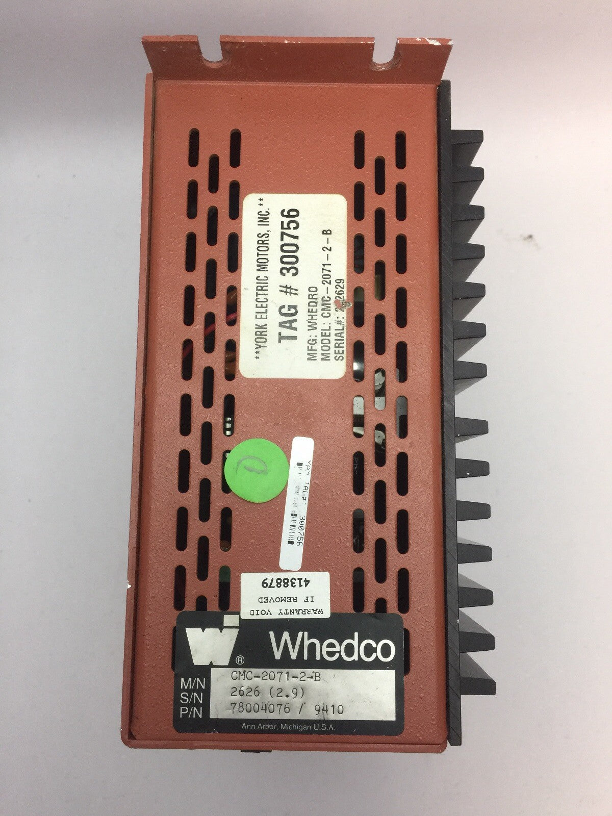 WHEDCO CMC-2071-2-B SERVO MOTOR CONTOLLER 78004076/9410