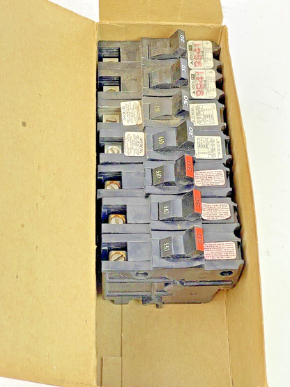 FEDERAL PACIFIC *BOX OF 7* STAB-LOK 30A, 1 POLE CIRCUIT BREAKERS