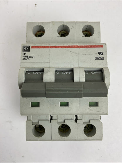 CUTLER HAMMER WMS3D01 CIRCUIT BREAKER 1A 3POLE 415VAC