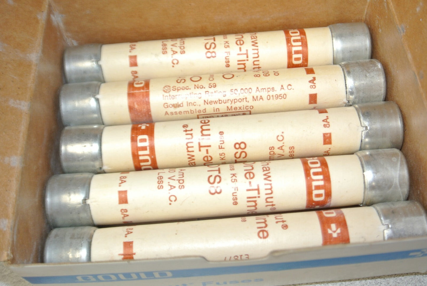 GOULD SHAWMUT OTS8 CLASS K5 FUSE 8A / 600V / NEW SURPLUS / EACH