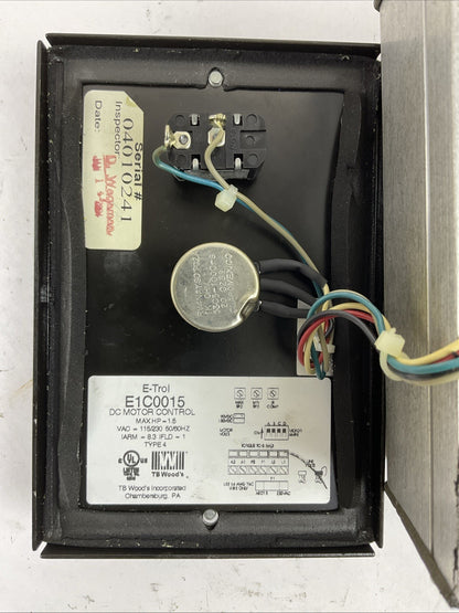 TB WOOD'S E1C0015 DC MOTOR CONTROL 1.5HP 115/230VAC 50/60HZ TYPE 4 E-TROL+PLUS