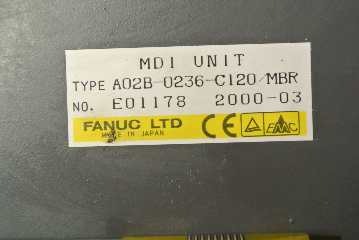 FANUC A02B-0236-C120/MBR / MDI UNIT / OPERATOR INTERFACE PANEL / KEYPAD