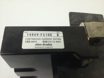 ALLEN BRADLEY 1494V-FS100 FUSE BLOCK, 3P, 100A, 600V BROKE PLASTIC PARTS