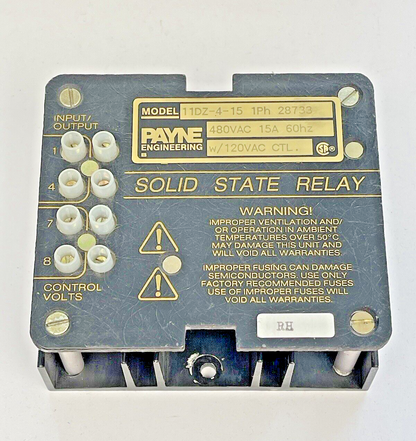 PAYNE ENGINEERING - 11DZ-4-15 - SOLID STATE RELAY - 1Ph, 480 VAC, 15A, 60Hz
