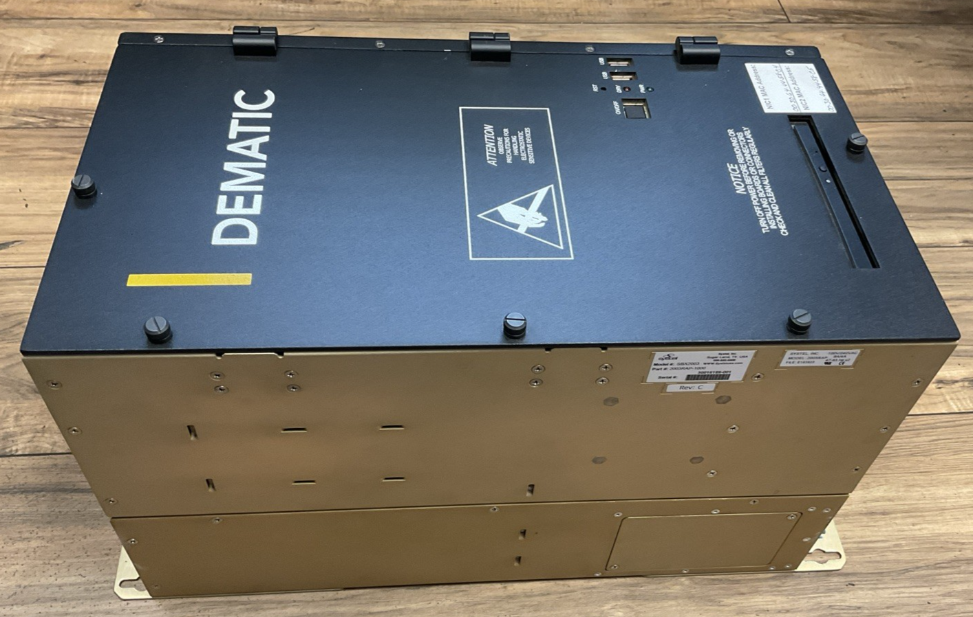 SYSTEL DEMATIC SBX2003 2003RAP-1000 REV C INDUTRIAL COMPUTER 120VAC/240VAC 8A/4A