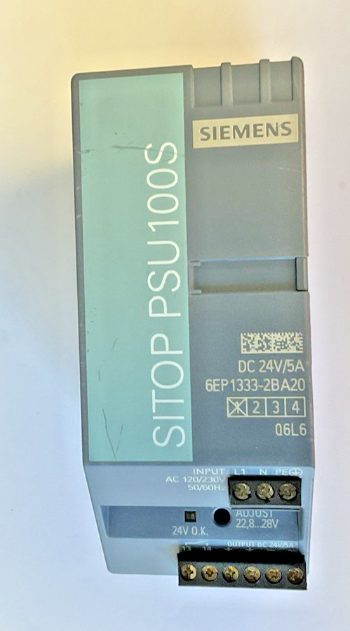 SIEMENS 6EP133-2BA20 POWER SUPPLY 120/230V 50-60HZ SITOP PSU100S 24VDC/5A