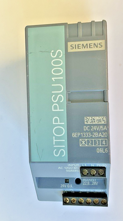 SIEMENS 6EP133-2BA20 POWER SUPPLY 120/230V 50-60HZ SITOP PSU100S 24VDC/5A