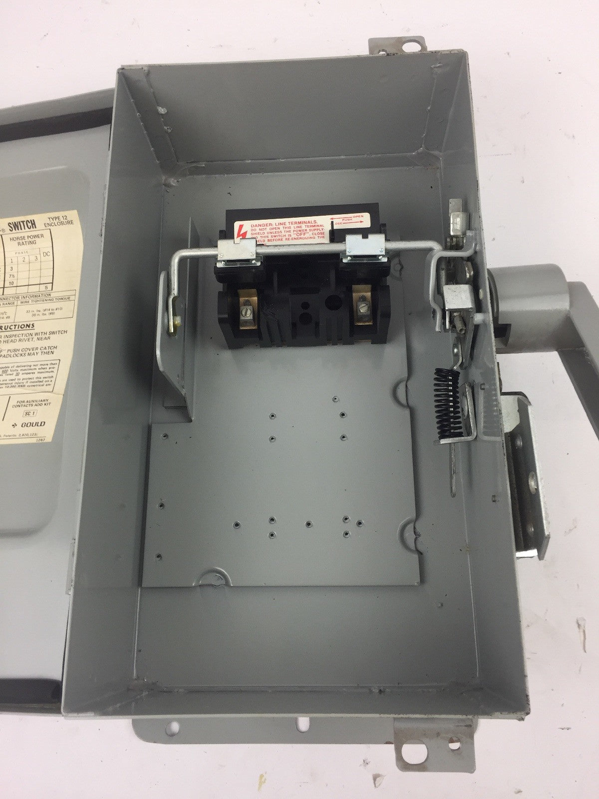 GOULD ITE NF251H VACU-BREAK SWITCH W/CLAMPMATIC CONTACTS 600 VAC 30 AMP 1 PHASE