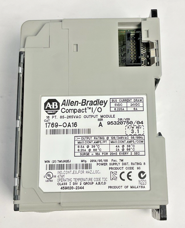 ALLEN BRADLEY 1769-OA16 OUTPUT MODULE SER.A 24VDC  265VAC
