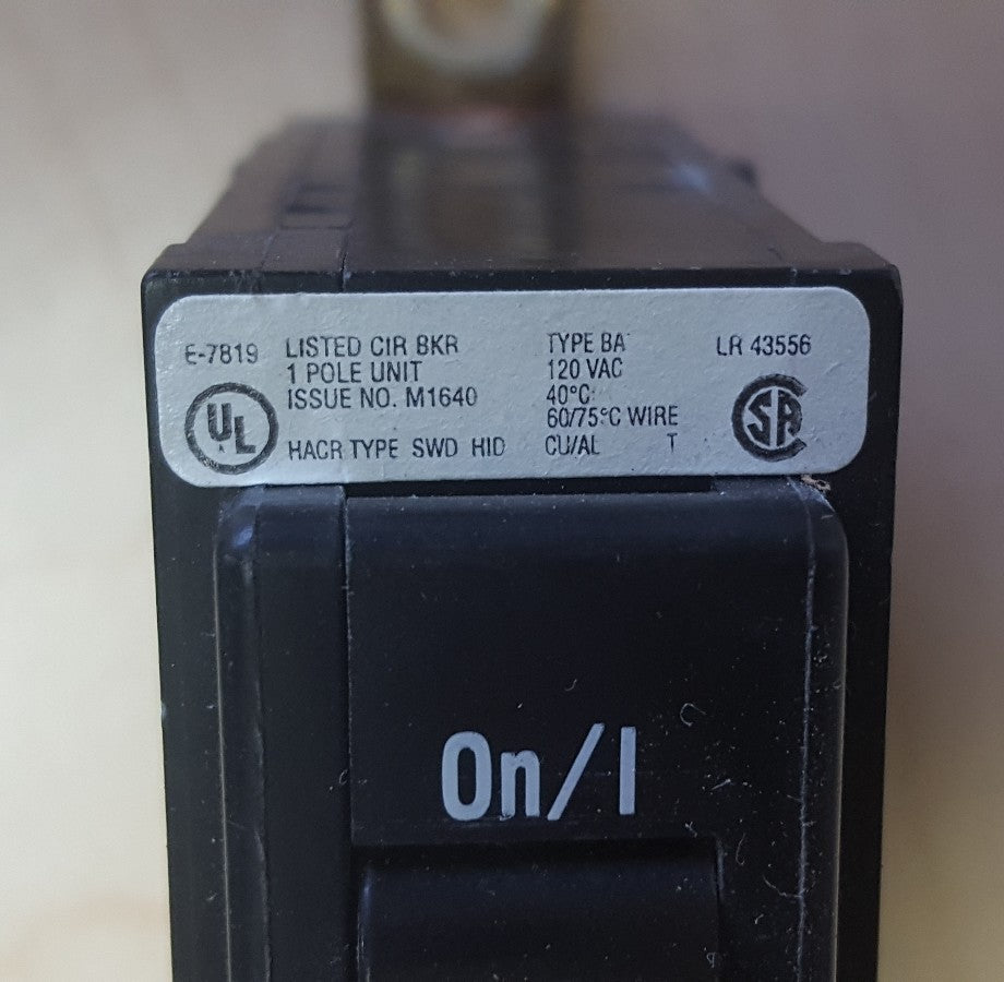 CUTLER HAMMER BABRSP1020 1 POLE 20 AMP BOLT ON BREAKER