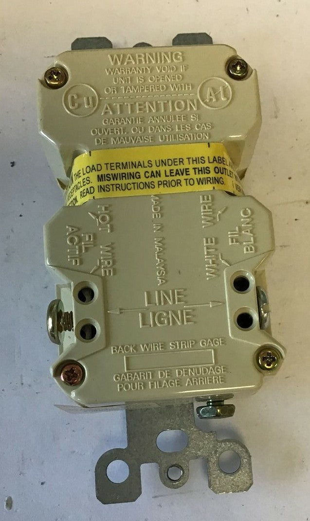 LEVITON 6599-I GROUND FAULT CIRCUIT INTERRUPTER IVORY 20A 125V ***LOTOF3***