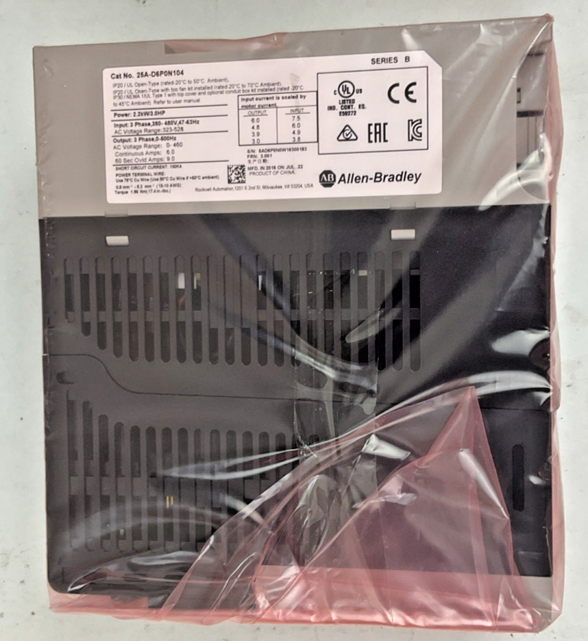 ALLEN BRADLEY 25A-D60N104 POWER FLEX DRIVE FRN:3.001 SER.B