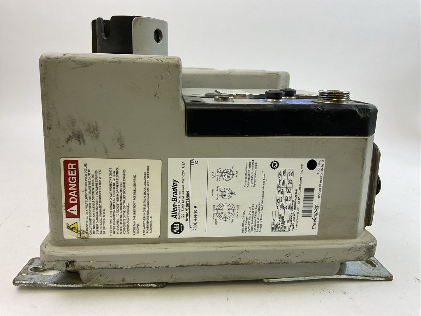 ALLEN BRADLEY 280D-FN-10-R SER C ARMORSTART BASE 280D-F12Z-10C-GRW-3-P1 CONTROL