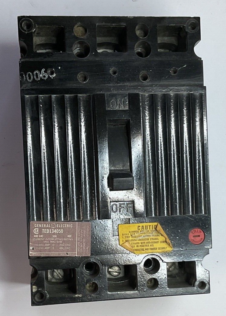 GENERAL ELECTRIC TED134050 CIRCUIT BREAKER 50A 480VAC