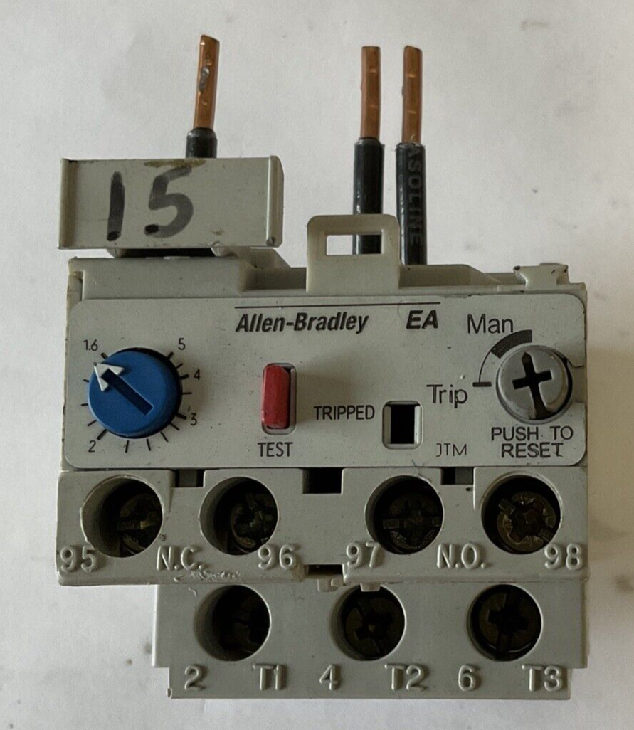 ALLEN BRADLEY 193-EA1EB OVERLOAD RELAY SER. B 1.6-5.0A TRIP CLASS 10
