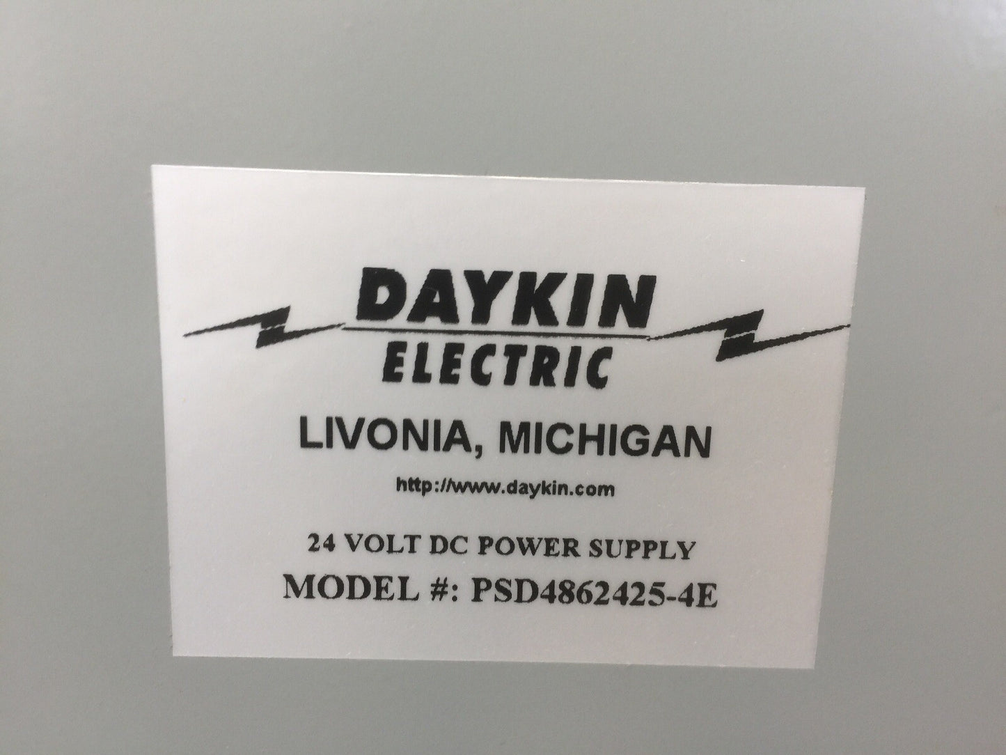 DAYKIN ELECTRIC PSD4862425-4E 24 VOLT DC POWER SUPPLY
