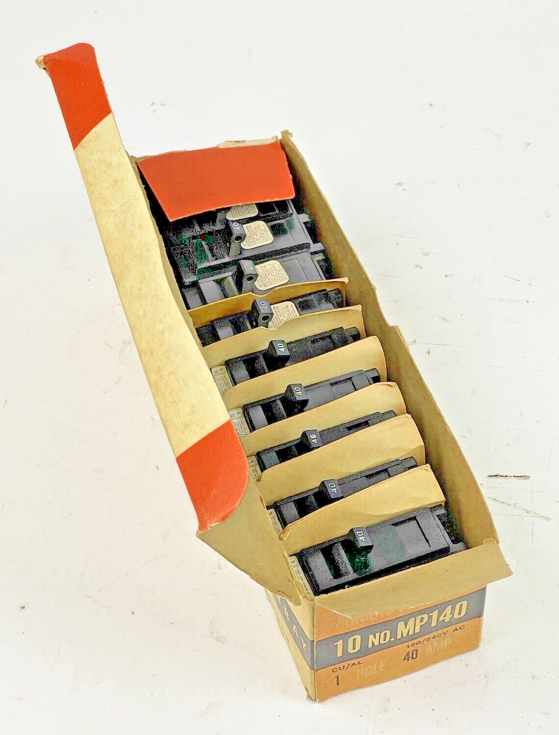 MURRAY *BOX OF 10* - MP140 - 40A, 1 POLE CIRCUIT BREAKERS, 120/240 VAC
