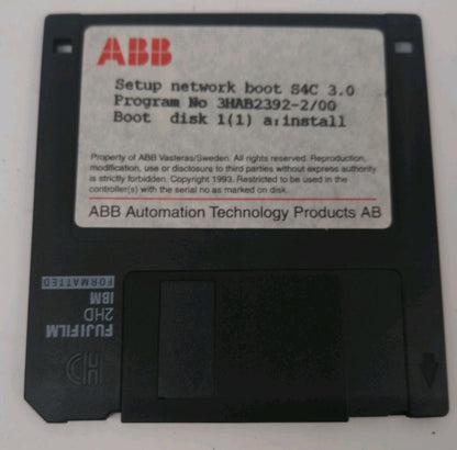 ABB 3HAB2390-1/47 SETUP NETWORK 3HAB2392-2/00 SYSTEM KEY 3HAB2390-3/20 (3 DISK)