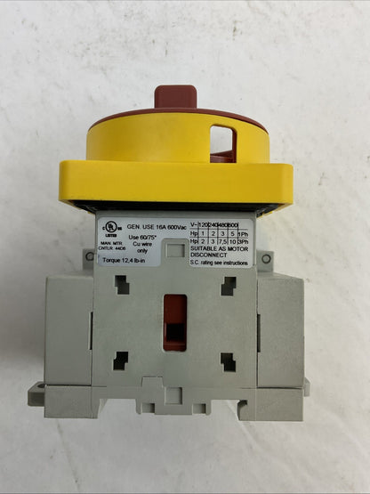 ALLEN BRADLEY 194E-E16-1753 SER C 600VAC 16A DISCONNECT SWITCH 194E-E-P11 SER B