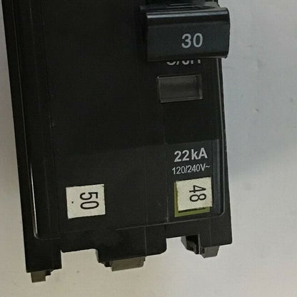 SQUARE D QOB230 CIRCUIT BREAKER 30A 2POLE 22KA 120/240VAC