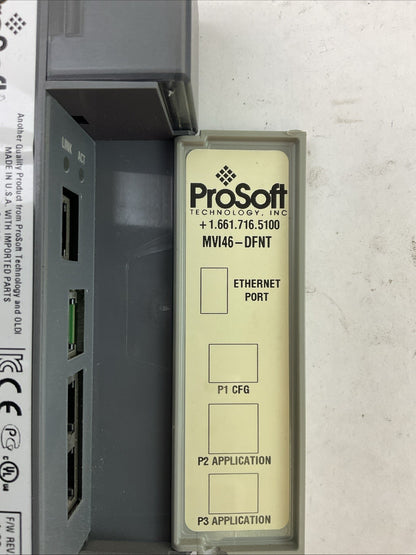 PROSOFT TECHNOLOGY MVI46-DFNT WITH ETHERNET FOR SLC COMMUNICATIONS MODULE