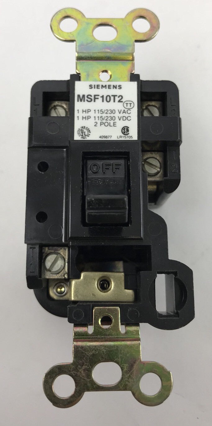 SIEMENS MSF10T2 FRACTIONAL HP MANUEL STARTER, 2P, 1HP 115/230VAC, 277V MAX, NEW
