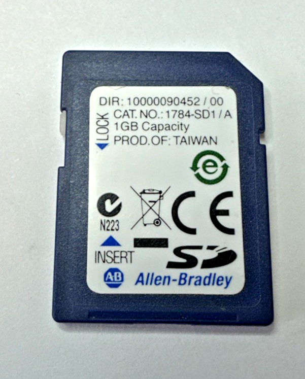 ALLEN BRADLEY 1784-SD1/A INDUSTRIAL SD MEMEORY CARD 1GB DIR:10000090452/00
