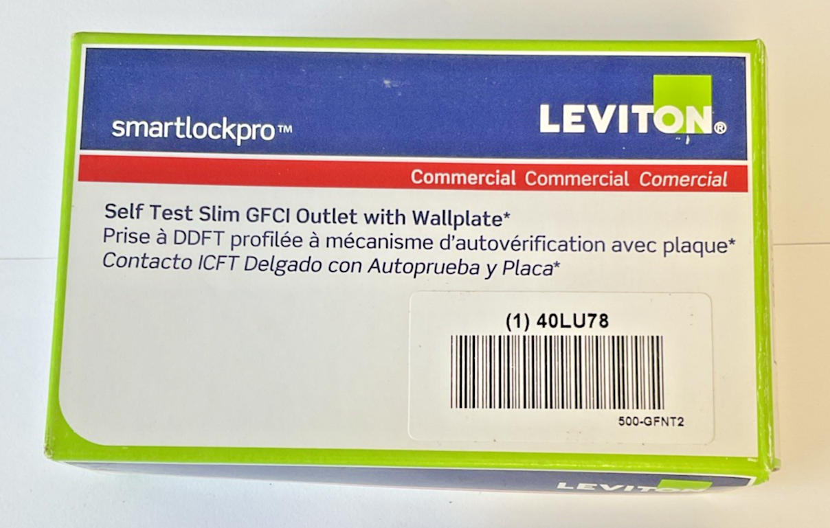LEVITON GFNT2 GFCI OUTLET W/ WALLPLATE 20A 125V