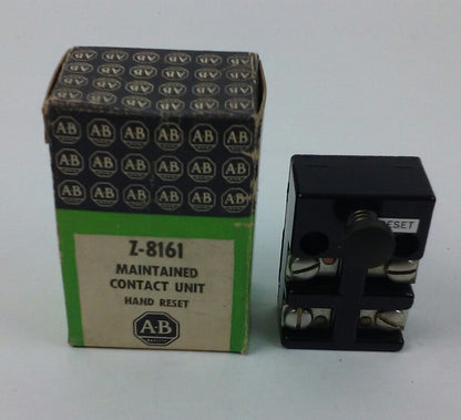 ALLEN BRADLEY, Z-8161, MAINTAINED CONTACT UNIT, HAND RESET, NEW IN BOX