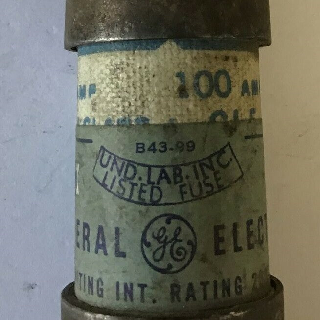 GENERAL ELECTRIC GF8B100 CURRENT LIMITNG FUSE 600VAC 100A  CLASS J***LOTOF4***