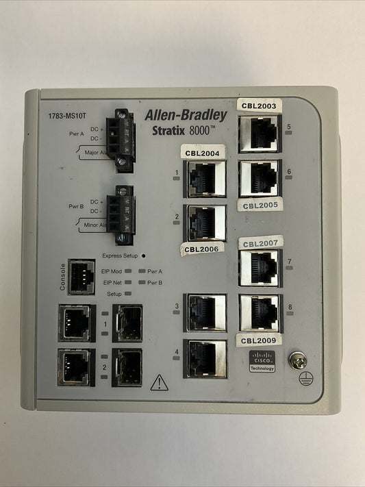 ALLEN BRADLEY 1783-MS10T SER A DIR/VER 10000013883 05 FW REV 4.002 STRATIX 8000