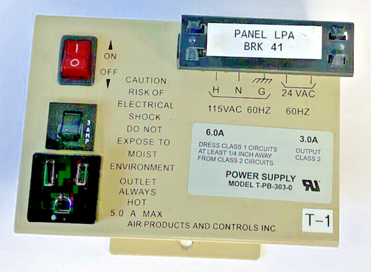 AIR PRODUCTS AND CONTROLS T-PB-303-0 POWER SUPPLY 6.0A 115VAC 60HZ
