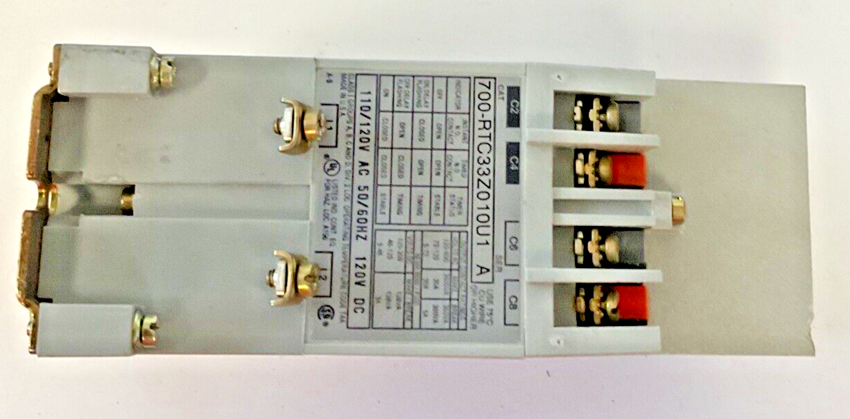 ALLEN BRADLEY 700-RTC33Z010U1 FIXED TIME RELAY 1SEC SER.A 120VAC/VDC