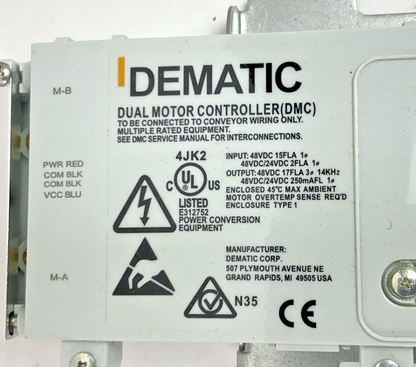 DEMATIC K0419-07AAA DUAL MOTOR CONTROLLER REV.AH 48VDC