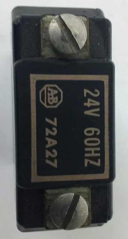 ALLEN BRADLEY 72A27 COIL 24V@ 60HZ, GOOD CONDITION, MINIMAL SIGNS OF WEAR, USED