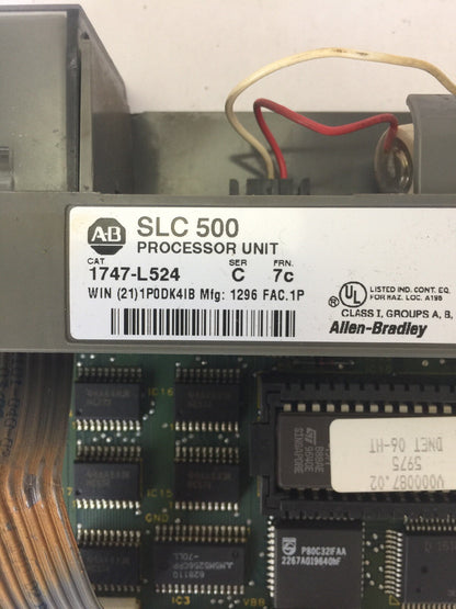 ALLEN BRADLEY 1747-L524 PROCESSOR UNIT SER C FRN 7C SLC 500