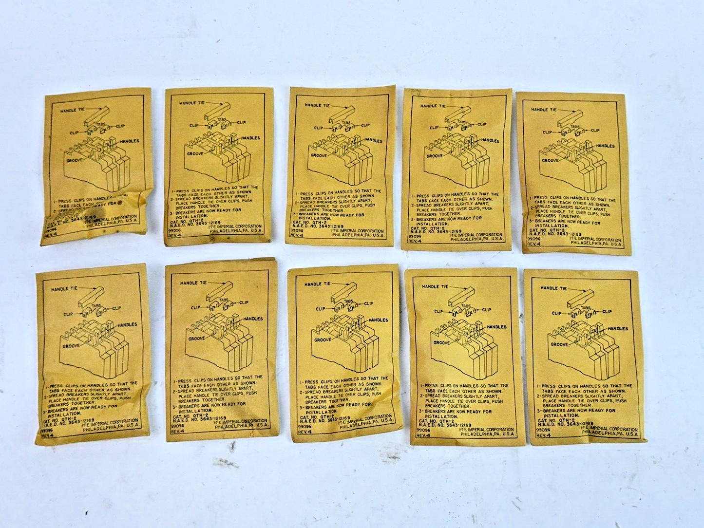 ITE / SIEMENS **LOT OF 10** QTH-2 - HANDLE TIES - FOR TYPE QT - NEW OLD STOCK