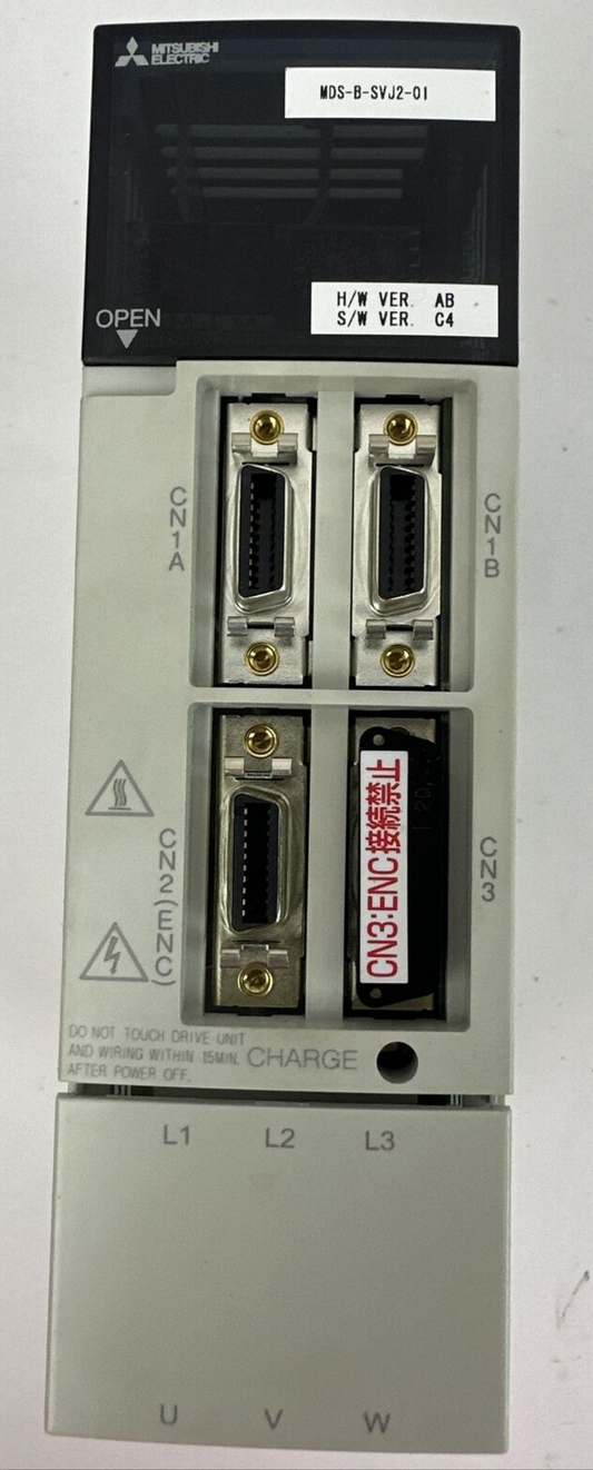 MITSUBISHI MDS-B-SVJ2-01 SERVO DRIVE UNIT OUTPUT 1.2A 3PH 170V INPUT 200-230V