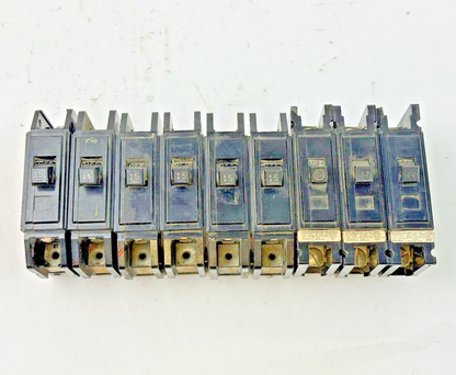 WESTINGHOUSE *LOT OF 9* - QC1015 - CIRCUIT BREAKER 1 POLE/15A/120 VAC -NO SCREWS