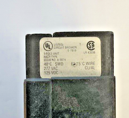 CUTLER HAMMER GHB1015 CIRCUIT BREAKER 277VAC 125VDC 15A ***LOTOF4***